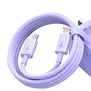 USB-C gyors töltő / adatátviteli kábel - Lightning PD 20W 1m Baseus Superior Series - lila