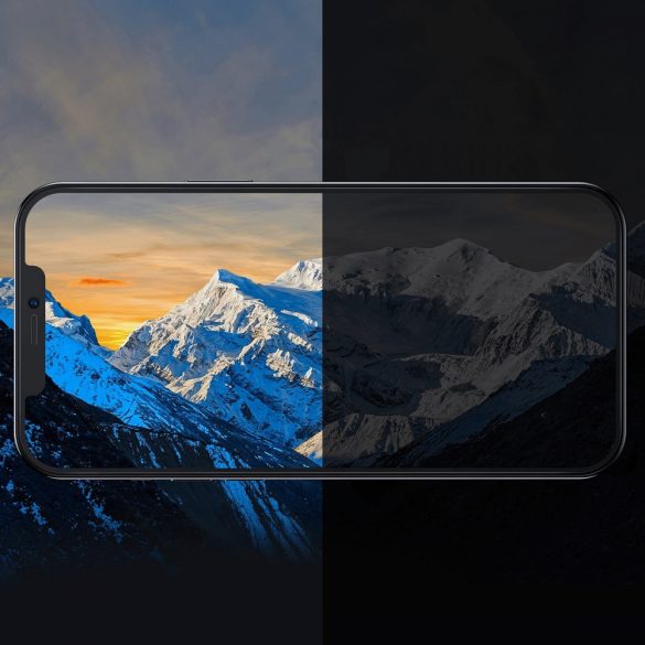 Baseus teljes képernyős edzett üveg iPhone 12 Pro / 12 hangszóró védelemmel 0,4 mm + rögzítő készlet fólia