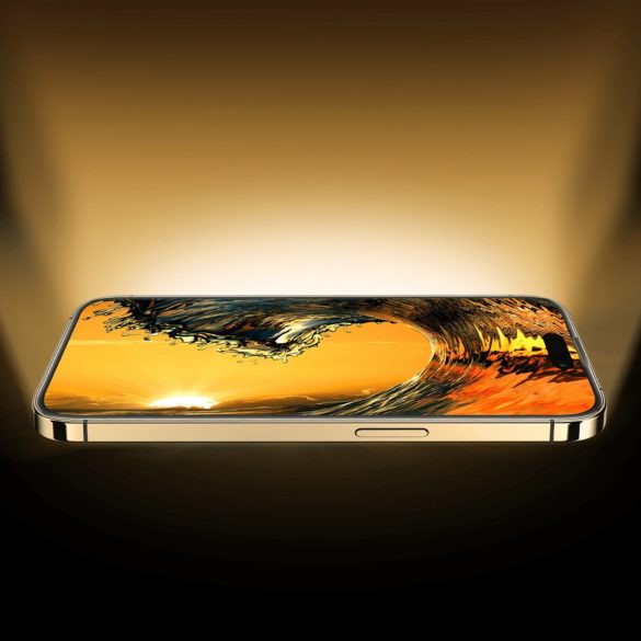 Baseus teljes képernyős edzett üveg iPhone 14 Pro hangszóró védelemmel 0,4 mm + rögzítő készlet fólia