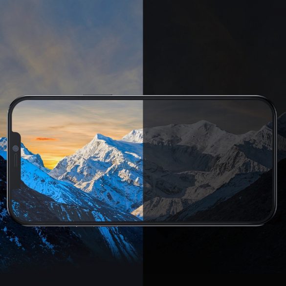 Baseus Privacy edzett üveg iPhone 12 Pro Max teljes képernyős 0,4 mm-es adatvédelmi szűrő Anti Spy + szerelési készlet fólia