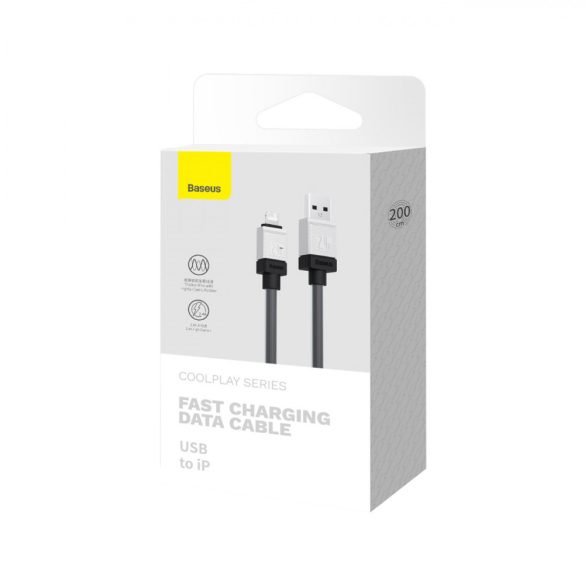 USB - Lightning 2.4A 2m Baseus CoolPlay kábel - fekete