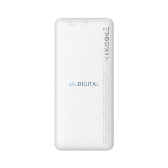 Baseus Airpow powerbank 1xUSB-A és 1xUSB-C csatlakozással + USB-A - Type-C kábellel 30 cm 10000mAh 20W 3A PD - fehér