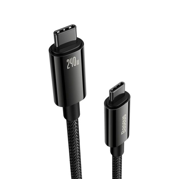 USB C kábel - USB C 480Mb/s 240W 1m Baseus Tungsten Gold CAWJ040101 - fekete