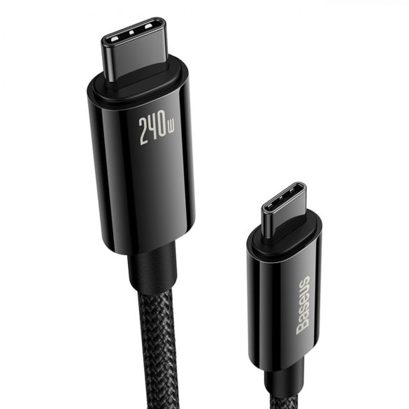 USB C - USB C 480Mbps 240W 2m Baseus Tungsten Gold kábel CAWJ040101 - fekete