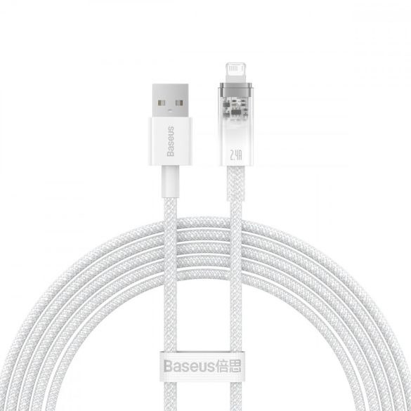 Baseus Explorer Series kábel USB - Lightning 2.4A 2 m fehér (CATS010102)