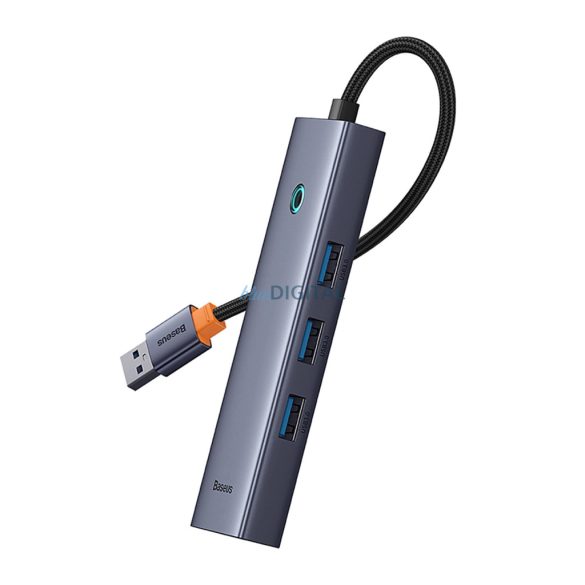 Baseus UltraJoy 4in1 USB-A hub 3 x USB-A 3.0 + RJ45 - Szürke