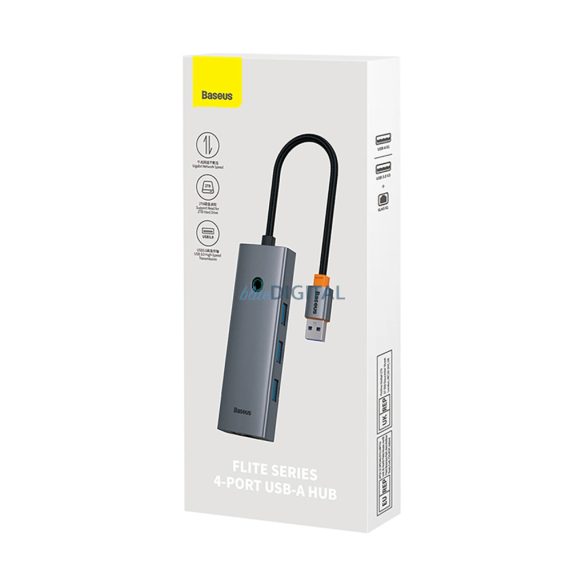 Baseus UltraJoy 4in1 USB-A hub 3 x USB-A 3.0 + RJ45 - Szürke