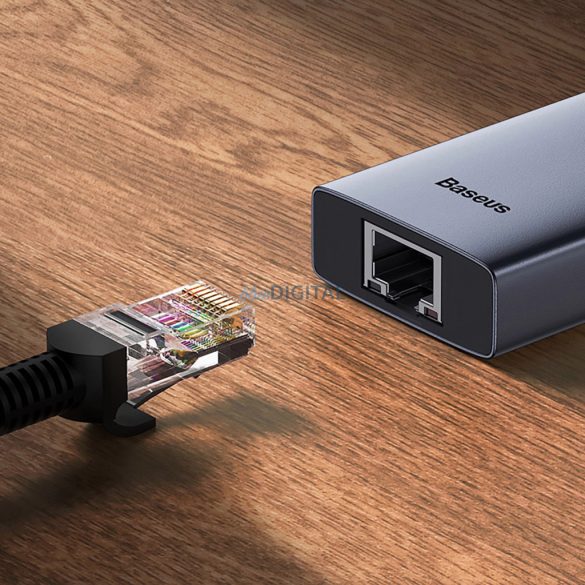 Baseus UltraJoy 4in1 USB-A hub 3 x USB-A 3.0 + RJ45 - Szürke