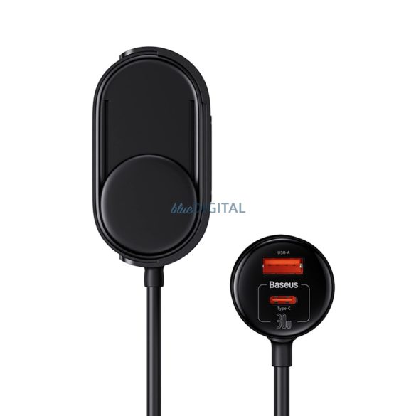 Baseus High Efficiency Pro szivargyújtó elosztó és autós töltő 1xUSB-A és 1xUSB-C csatlakozással 30W - fekete