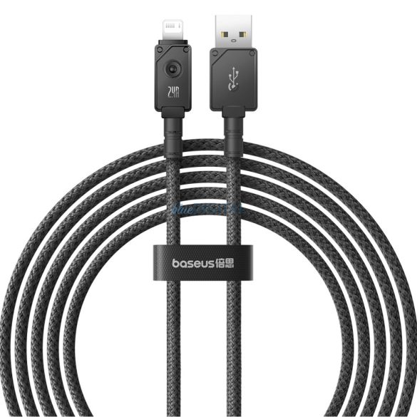 USB kábel - Lightning Baseus Törhetetlen 2.4A 480Mbps 2m - fekete