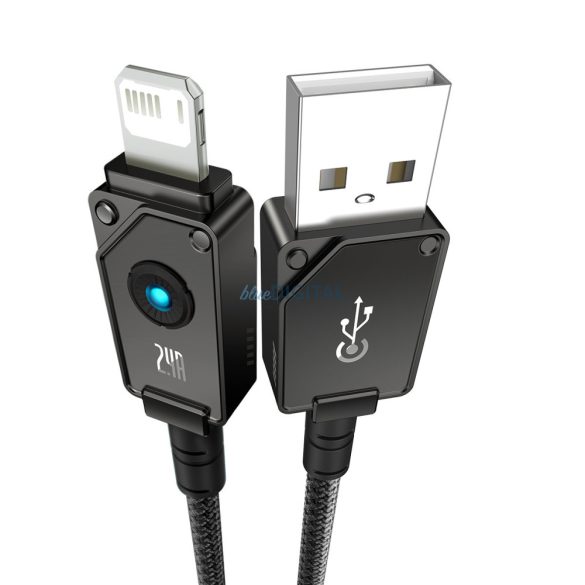 USB kábel - Lightning Baseus Törhetetlen 2.4A 480Mbps 2m - fekete