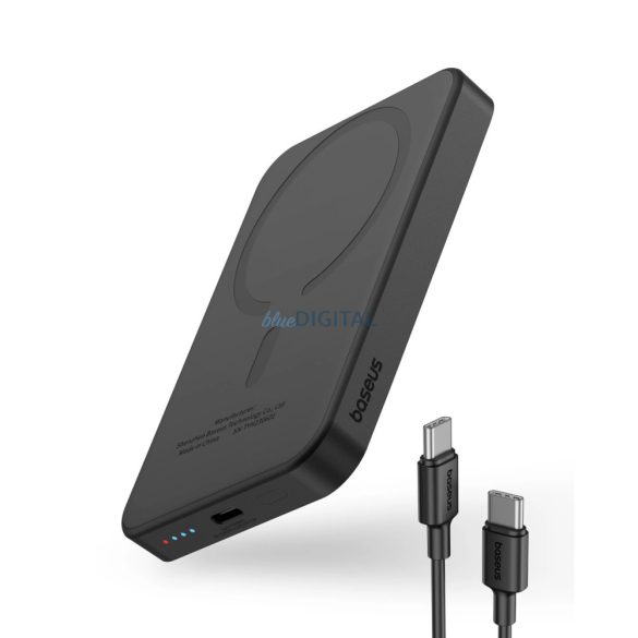 Baseus mini power bank 5000mAh 20W + USB-C kábel (20V/3A) - fekete