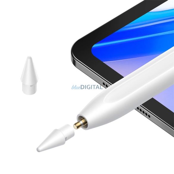 Baseus Smooth Writing 2 Overseas Edition aktív érintőceruza + USB-C kábel és cserélhető hegy - fehér