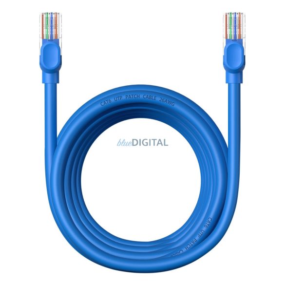 Baseus High Speed Cat 6 RJ-45 1000Mb/s Ethernet kábel 5m kerek - kék