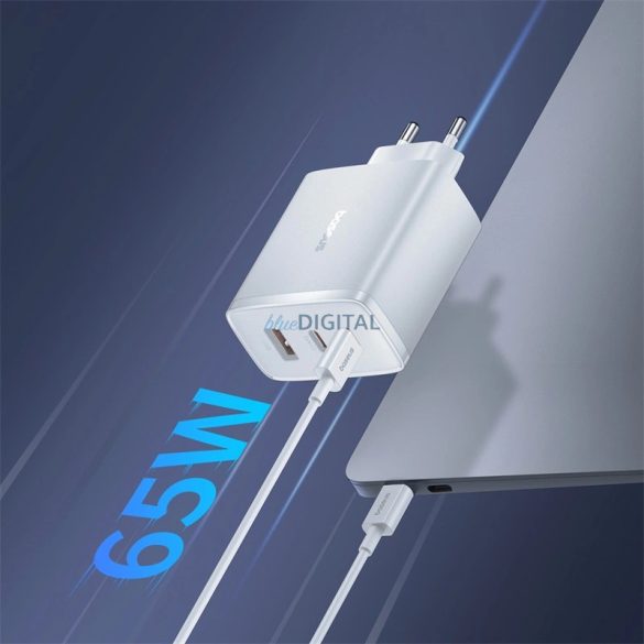 Baseus Cube Pro 65W GaN töltő 2x USB-C USB-A - fehér