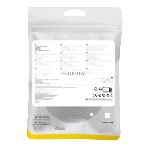 Baseus nagy sebességű Cat 8 40 Gb/s Ethernet kábel 8 m - fekete