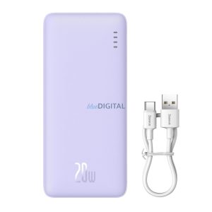 Baseus Airpow powerbank + USB-A - Type-C kábellel 0.5m 20000mAh 20W - lila
