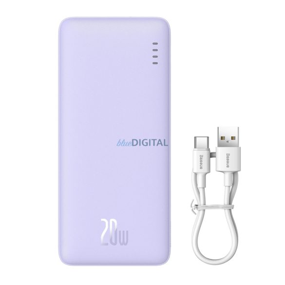 Baseus Airpow powerbank + USB-A - Type-C kábellel 0.5m 20000mAh 20W - lila