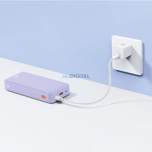 Baseus Airpow powerbank + USB-A - Type-C kábellel 0.5m 20000mAh 20W - lila