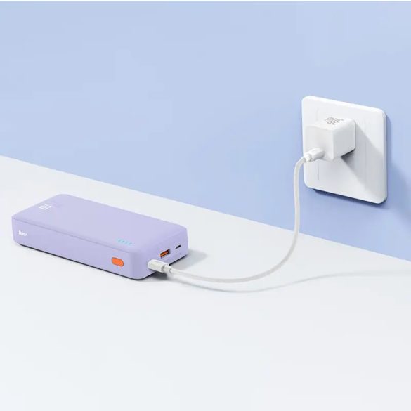 Baseus Airpow powerbank + USB-A - Type-C kábellel 0.5m 20000mAh 20W - lila