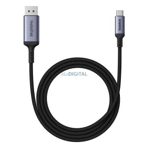 Baseus High Definition Series USB-C és DisplayPort 1.4 8K 60Hz egyirányú kábel 2m - Fekete