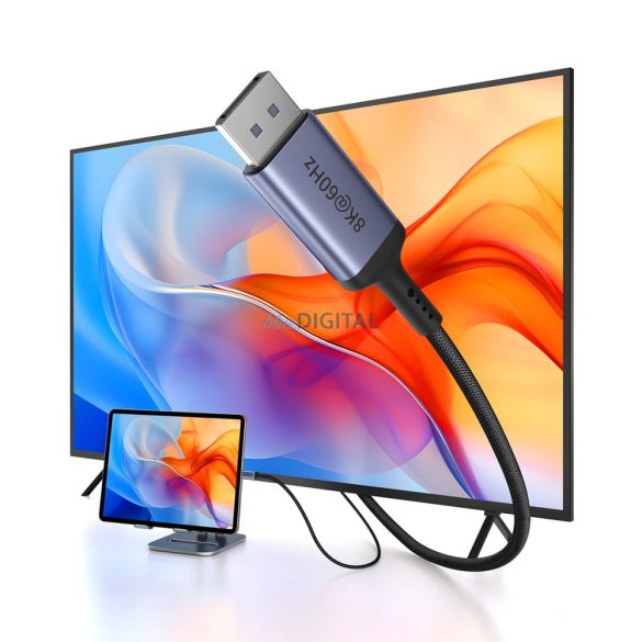 Baseus High Definition Series USB-C és DisplayPort 1.4 8K 60Hz egyirányú kábel 2m - Fekete