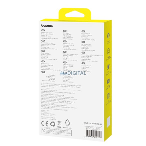 Baseus Pudding 100W USB-A - USB-C kábel 2m - Lila