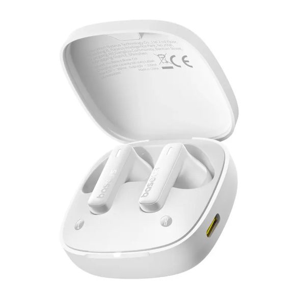 Baseus E19 TWS Bluetooth vezeték nélküli fülhallgató - fehér