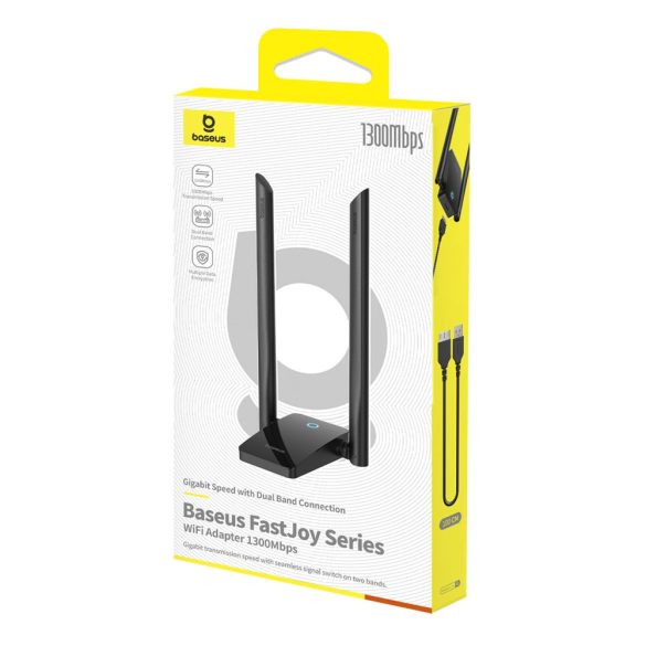 Baseus FastJoy B01317600111-06 1800 Mb/s USB hálózati adapter - fekete