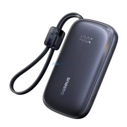   Baseus EnerFill FC21 QPow3 Ultra 10000mAh 22,5W-os Powerbank digitális kijelzővel és levehető kábellel - fekete színben