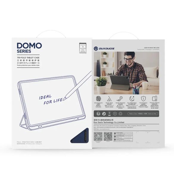 Dux Ducis Domo könyvtok Samsung Galaxy Tab S9 Plus/S9 FE Plus/S10 Plus 12.4" - kék