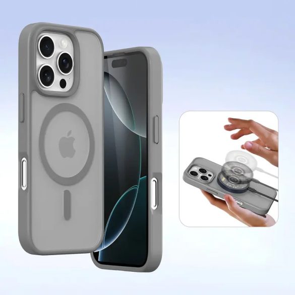 Dux Ducis Lawa MagSafe-kompatibilis könyvtok iPhone 16 Pro Max - szürke