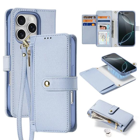 Dux Ducis Lawa MagSafe-kompatibilis könyvtok iPhone 16 Pro Max - kék