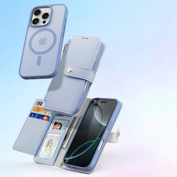 Dux Ducis Lawa MagSafe-kompatibilis könyvtok iPhone 16 Pro Max - kék
