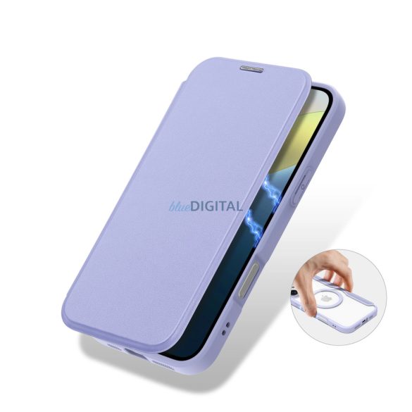 Dux Ducis Skin X Pro MagSafe könyvtok iPhone 16 - lila