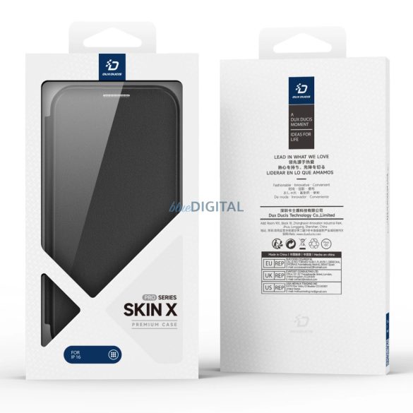 Dux Ducis Skin X Pro MagSafe könyvtok iPhone 16 - fekete