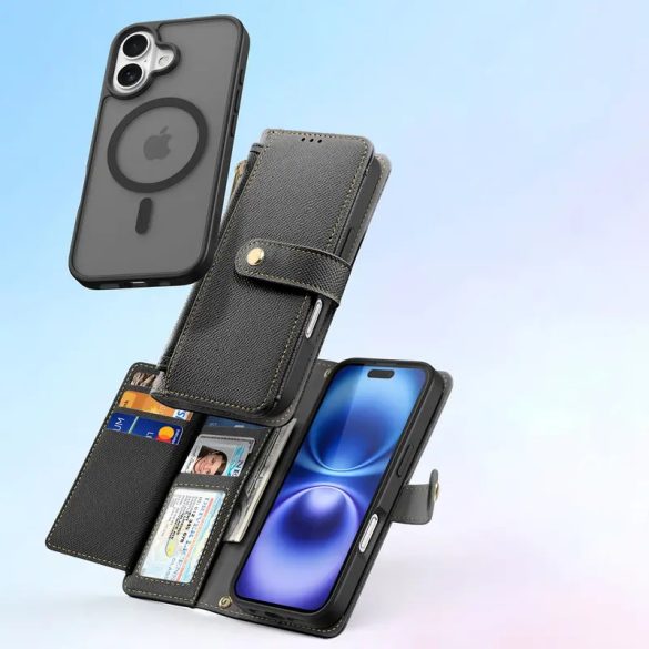 Dux Ducis Lawa könyvtok iPhone 16 - fekete