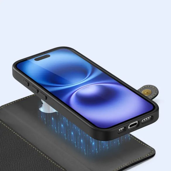 Dux Ducis Lawa könyvtok iPhone 16 - fekete