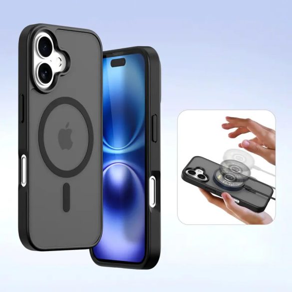 Dux Ducis Lawa könyvtok iPhone 16 - fekete