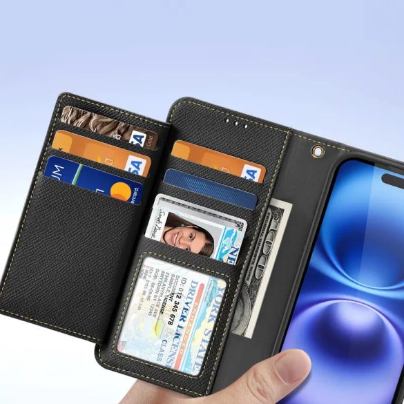 Dux Ducis Lawa könyvtok iPhone 16 - fekete