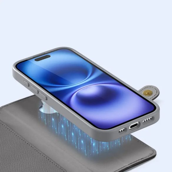 Dux Ducis Lawa könyvtok iPhone 16 - szürke