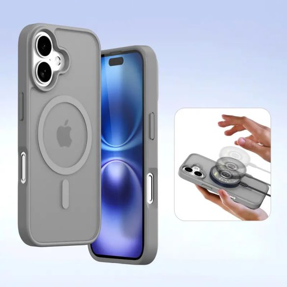 Dux Ducis Lawa könyvtok iPhone 16 - szürke
