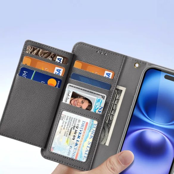 Dux Ducis Lawa könyvtok iPhone 16 - szürke