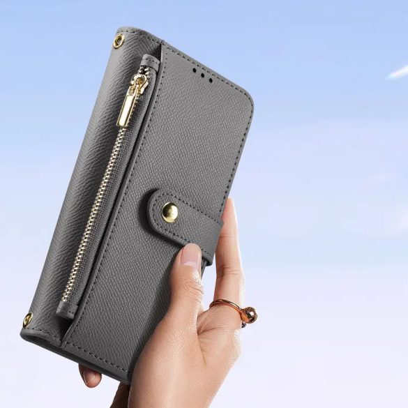 Dux Ducis Lawa könyvtok iPhone 16 - szürke