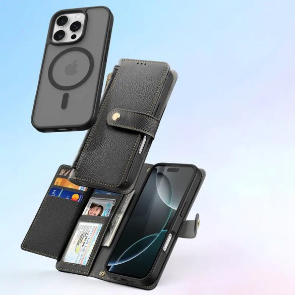 Dux Ducis Lawa könyvtok iPhone 16 Pro Max - fekete