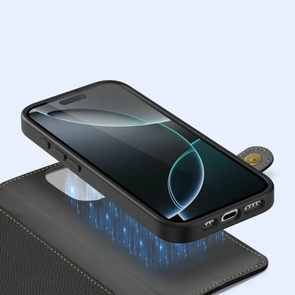 Dux Ducis Lawa könyvtok iPhone 16 Pro Max - fekete