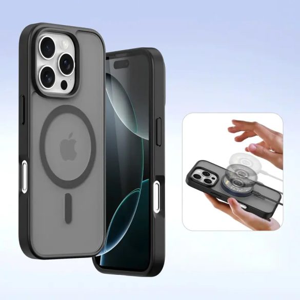 Dux Ducis Lawa könyvtok iPhone 16 Pro Max - fekete