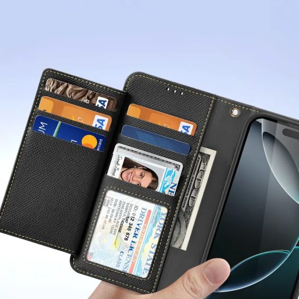 Dux Ducis Lawa könyvtok iPhone 16 Pro Max - fekete