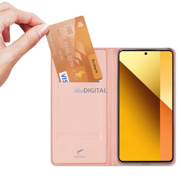 Dux Ducis Skin Pro könyvtok kártyatartóval Xiaomi Redmi Note 13 5G - rózsaszínű