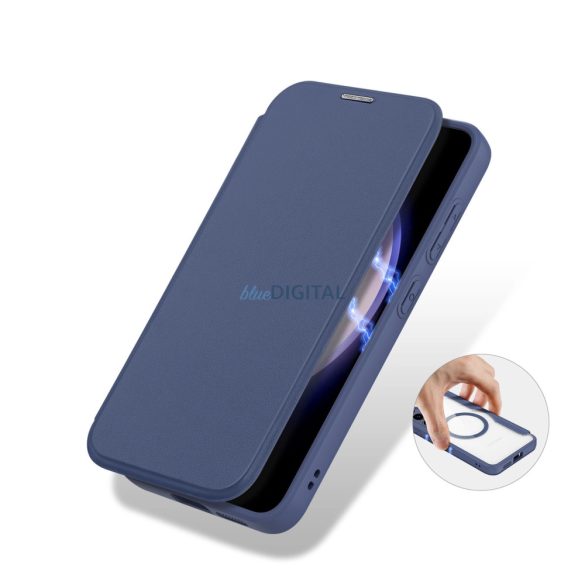 Dux Ducis Skin X Pro tok Samsung S24 mágneses gyűrű és patent - kék